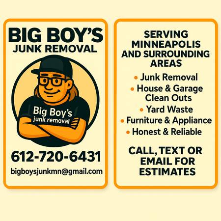 Big Boy’s Junk Removal. Licensed and insured. 1