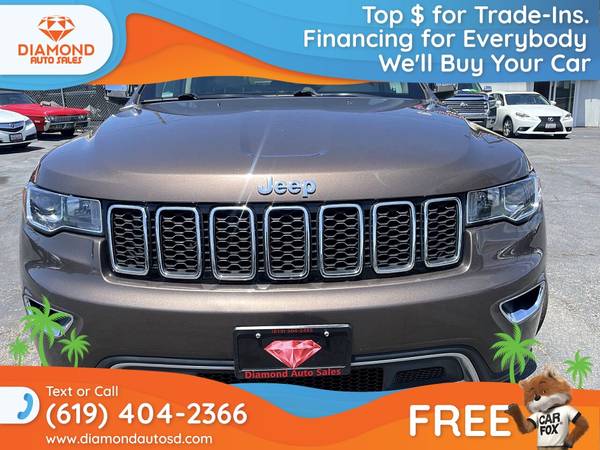 $452/mo - 2017 Jeep Grand Cherokee Limited 4x4SUV 4 x 4 SUV 4-x-4-SUV - $20,999 (Diamond Auto Sales)63476175013633122