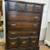 Vintage dark pine six drawer dresser 1 thumbnail