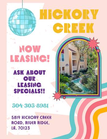 $1,240 / 1br - 896ft2 - Make Hickory Creek Your Home Today! 😊 (River Ridge)63903421833602120