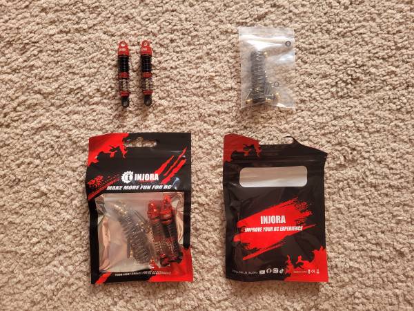 INJORA 59MM Shocks Long Threaded Shock Absorber TRX4M TRX4MT 1/18 RC 1