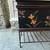 Floral Art Wooden Trunk On Metal Base Side Table Nightstand Storage 4 thumbnail