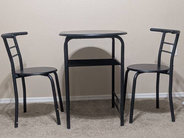 3-Piece Wooden Round Table & Chair Set 1