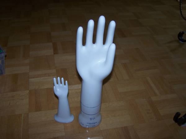 2- Vintage Hand Glove Mold General Porcelain Trenton NJ 1