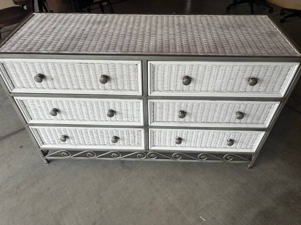 Solid Solid Wicker & Wood Dresser – Very Sturdy DELIVER 1