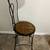 Old Black Wrought Iron Ice Cream Parlor Chair Original Oak Seat 5 thumbnail