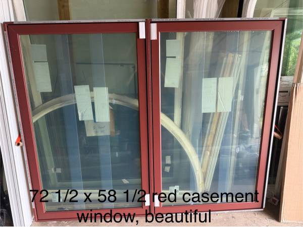 Two casement windows new/red tan 1
