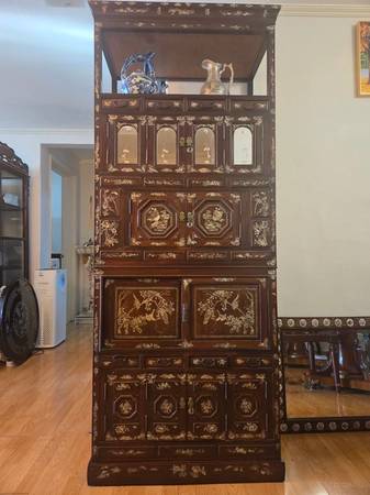 Used 1938 Mother-of-Pearl Antique Display Cabinet — $1,750 in Charleston