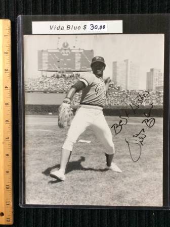 VIDA BLUE, autographed 8x10 w/1978 Topps card 1