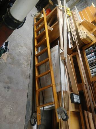 Putnam ROLLING  Solid Wood Warehouse/Library LADDER 1