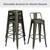 Outdoor 4 Metal Bar Stools 26'' Bar Height Industrial w/ Low 6 thumbnail