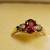Vintage Natural Red Oval Tourmaline w/Diamonds 14K Gold Ring 6 thumbnail