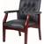 Office Chairs in black pleather & diamond tuck w/Magahony wood trim 2 thumbnail