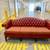 OBO Tufted leather chippendale couch with wicker-look seat cushions like new 6 thumbnail