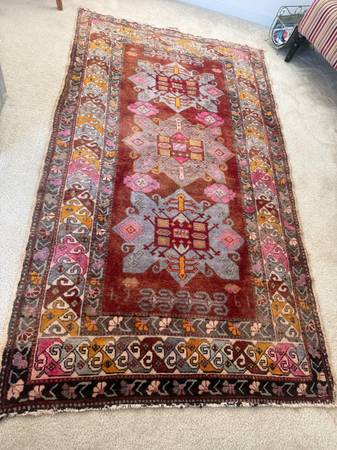 Vintage Turkish Rug 100% Wool Handmade 1