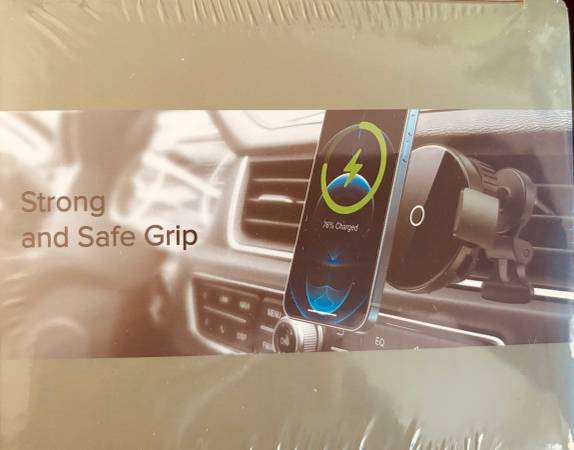 Wireless Car Charger Magnetic Auto Clamping, strong and safe grip, new 1