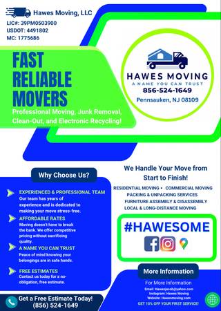 Hawes Moving, LLC (Fully Licensed & Insured)(Residential & Commercial) 1