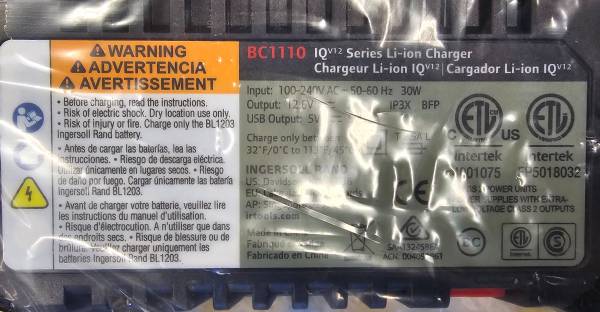 Dewalt Ingersoll Rand Lithium Ion Battery Chargers - $1 (ASTON)63443697959555124