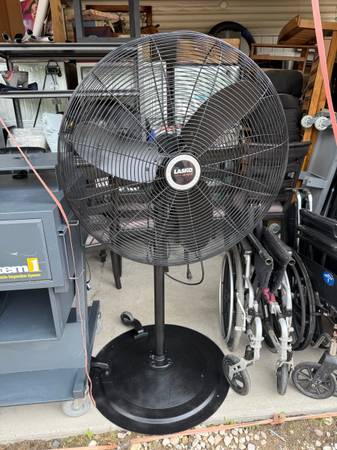 Lasko Max Performance Industrial Grade 30" 3-speed Pedestal Fan with Wheels 1
