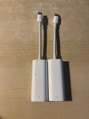 (2) Apple Thunderbolt 3 to Thunderbolt 2 adapter 1