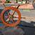 old 30" wide solid heavy wood ships steering wheel 3 thumbnail