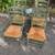 Set of four vintage green farmhouse style ladderback and rush chairs 2 thumbnail