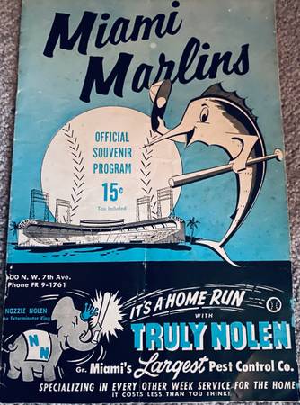 1958 Florida Marlins Program 1