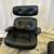 Vintage Eames Style Chair & Ottoman - Newly Genuine Black Leather 12 thumbnail