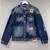 DSQUARED2 Denim Jacket Mens 54 Blue Trucker Distressed Flag Patch Made In Italy 1 thumbnail