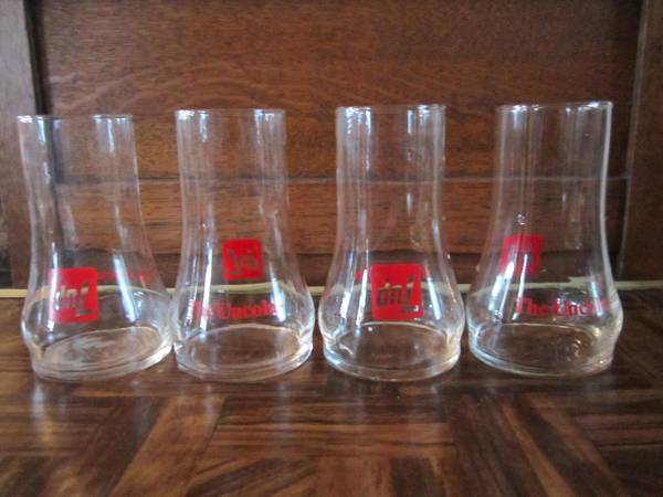 5- Vintage 7 Up The Uncola Upside Down Glasses 1