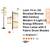 Liam 74 in. MCM 3 Light Floor Lamp, 3 Fabric Drum Shades 7 thumbnail