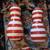 Vintage RED/WHITE BOWLING PIN SHAPED ORNAMENTS! GRINCH CHRISTMAS TREE? 9 thumbnail