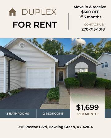 $1,699 / 3br - 1500ft2 - ¡Recibe $600 DE DESCUENTO en los primeros 3 meses! ¡El Roosevelt en The Adler! (Bowling Green)64018298239746120