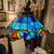 Vintage stained glass swag lamp 1 thumbnail