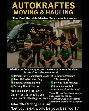 Professional Movers Needed TODAY – Same Day Pay (Little Rock, AR) 1