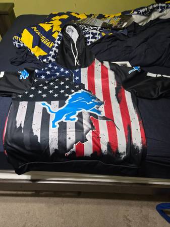 3XL Mens Detroit Lions Hooded Sweat Shirt 1