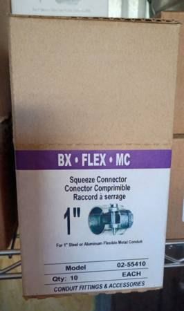 1" BX/MC/Flex Squeeze Connectors (Die Cast) 1