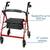 McKesson Folding Rollator Walker with Seat and Wheels, Lightweight 7 thumbnail