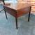 Mid Century Modern Two Drawer End Table with Carved Wood Pulls 13 thumbnail