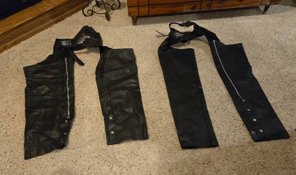 Motorcyle Black Leather Chaps XXS - $40 (Sioux Falls)634711244742411210