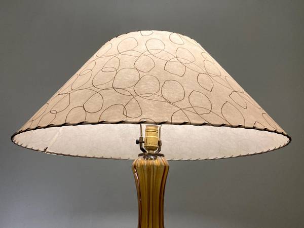 Vintage Extra Large MCM Fiberglass Lamp Shade 50s Atomic Mid Century