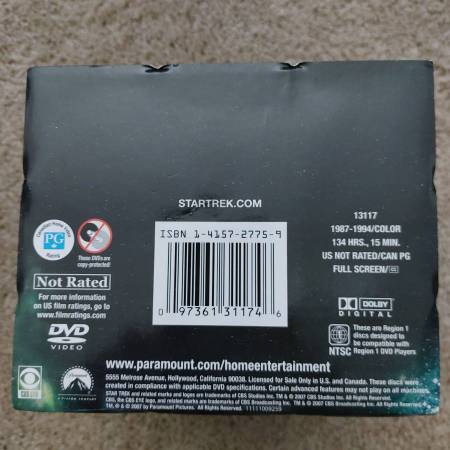 STAR TREK NEXT GENERATION COMPLETE SERIES 20th Anniversary 49 DISC