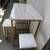 Two Person Bar Height Dining Table 2 Stools Faux Marble Leather 10 thumbnail