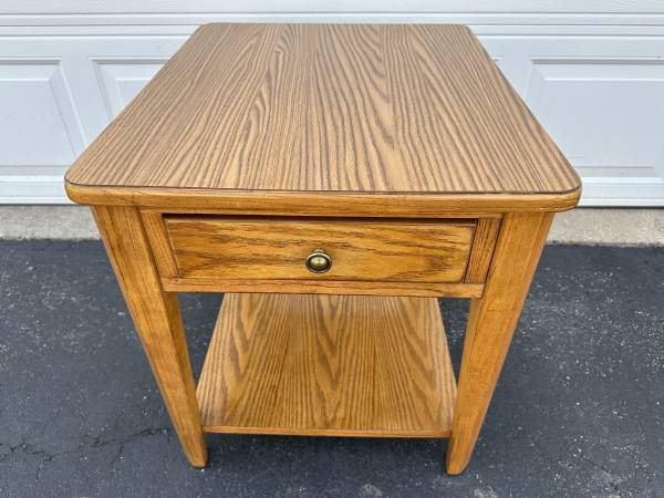 Side End Table Bedside With Drawer and Lower Shelf - $50 (Waukesha)63470634878723121