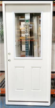 New 36" 1/2 Glass RH Inswing Fiberglass Exterior Entry Door 1
