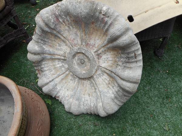 Cement Flower top for a Fountain 1