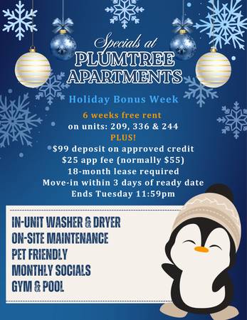 Ho Ho Hope you apply at Plumtree Apartments! 1