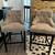 Velvet Bar Stools with Nailhead Trim and Wood Legs Set of 2 1 thumbnail