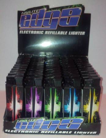 50 X NULITE  ELECTRONIC Refillable LIGHTERS (EDGE //Thin-grip//TOYO ) 1