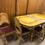 Vintage MCM 1940s Blonde Oak Dining Kitchen Table Hand-Painted Details 1 thumbnail